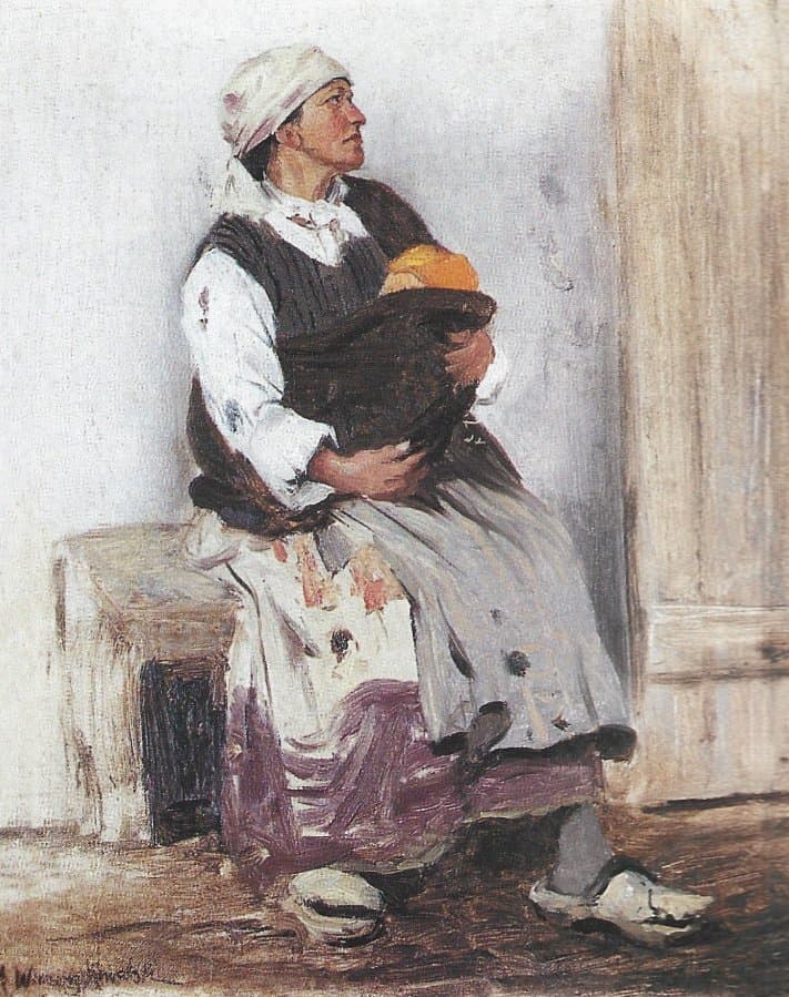 Siedząca Holenderka; 28,5 x 23 cm; Zbiory prywatne