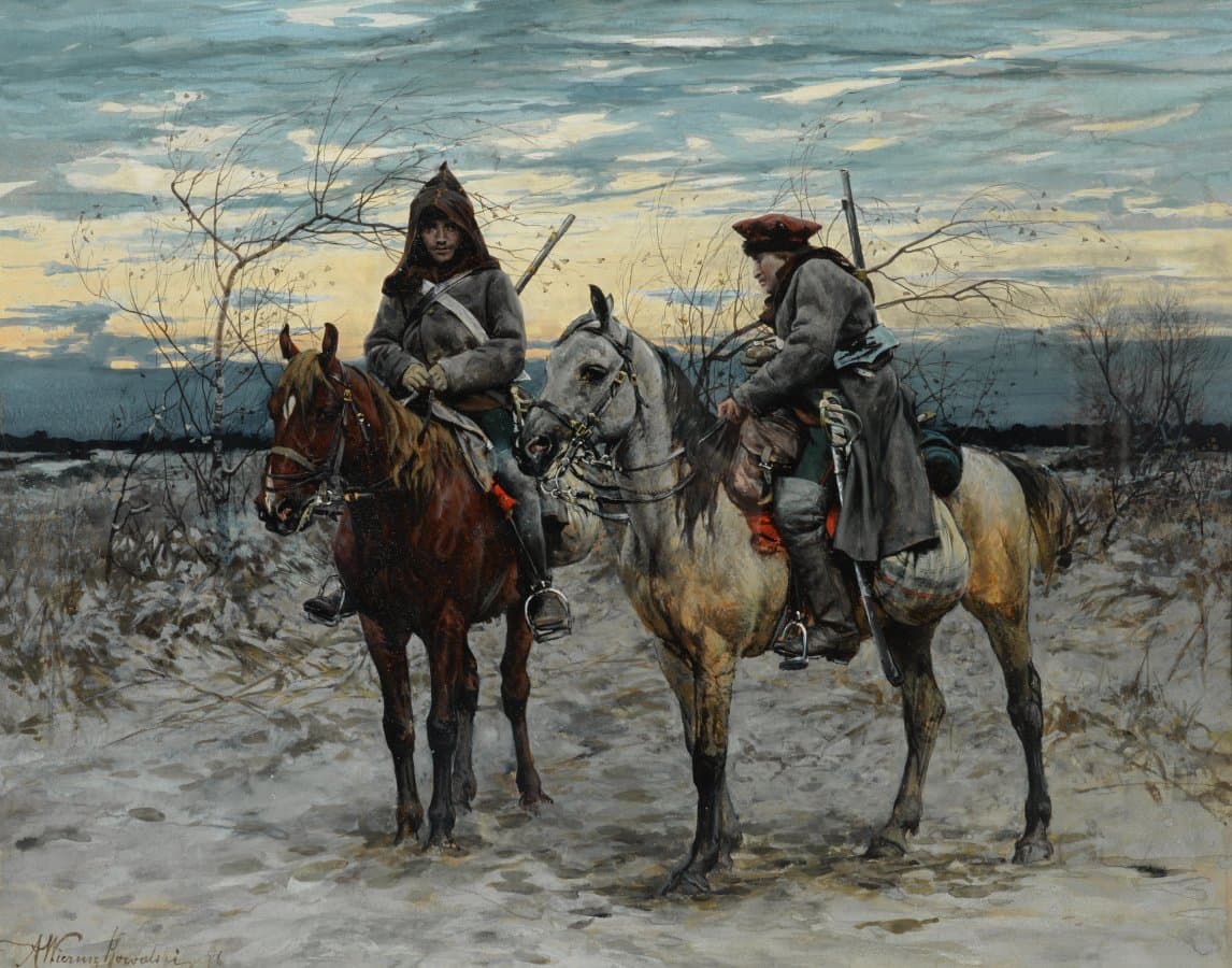 Konny patrol, 1878, akwarela, gwasz, papier, 28,5 x 34,5 cm, kolekcja prywatna