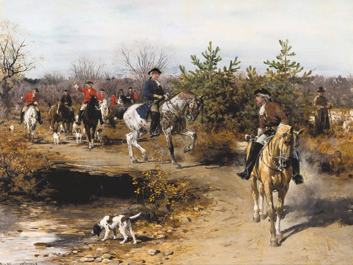 Wyjazd na polowanie, ok.1880, olej, płótno, 42,5 x 55,5 cm, kolekcja prywatna