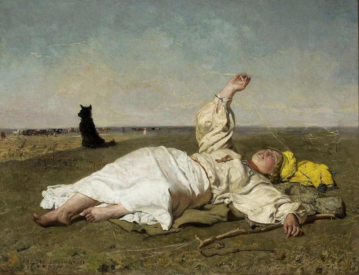 Józef Chełmoński	Babie lato (1875)