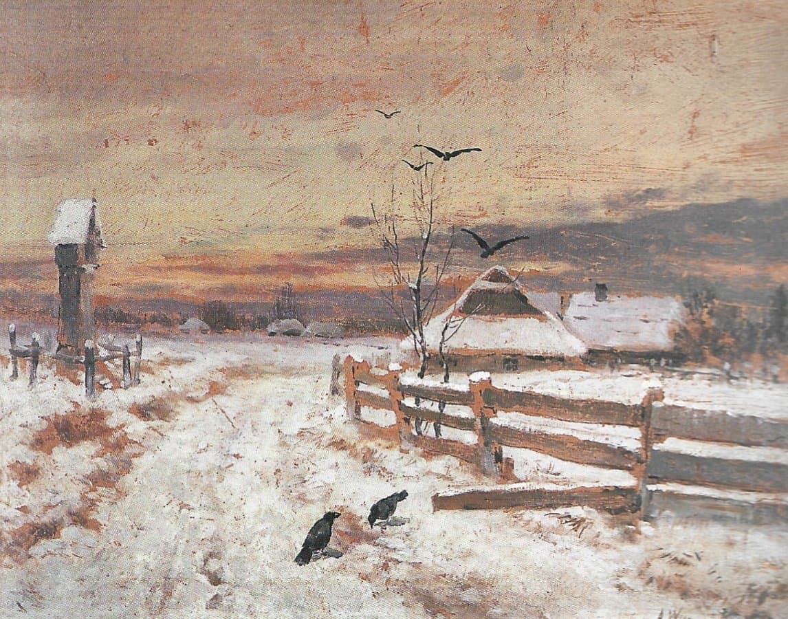 Pejzaż zimowy; 30 x 39,5 cm; Muzeum Śląska Opolskiego w Opolu